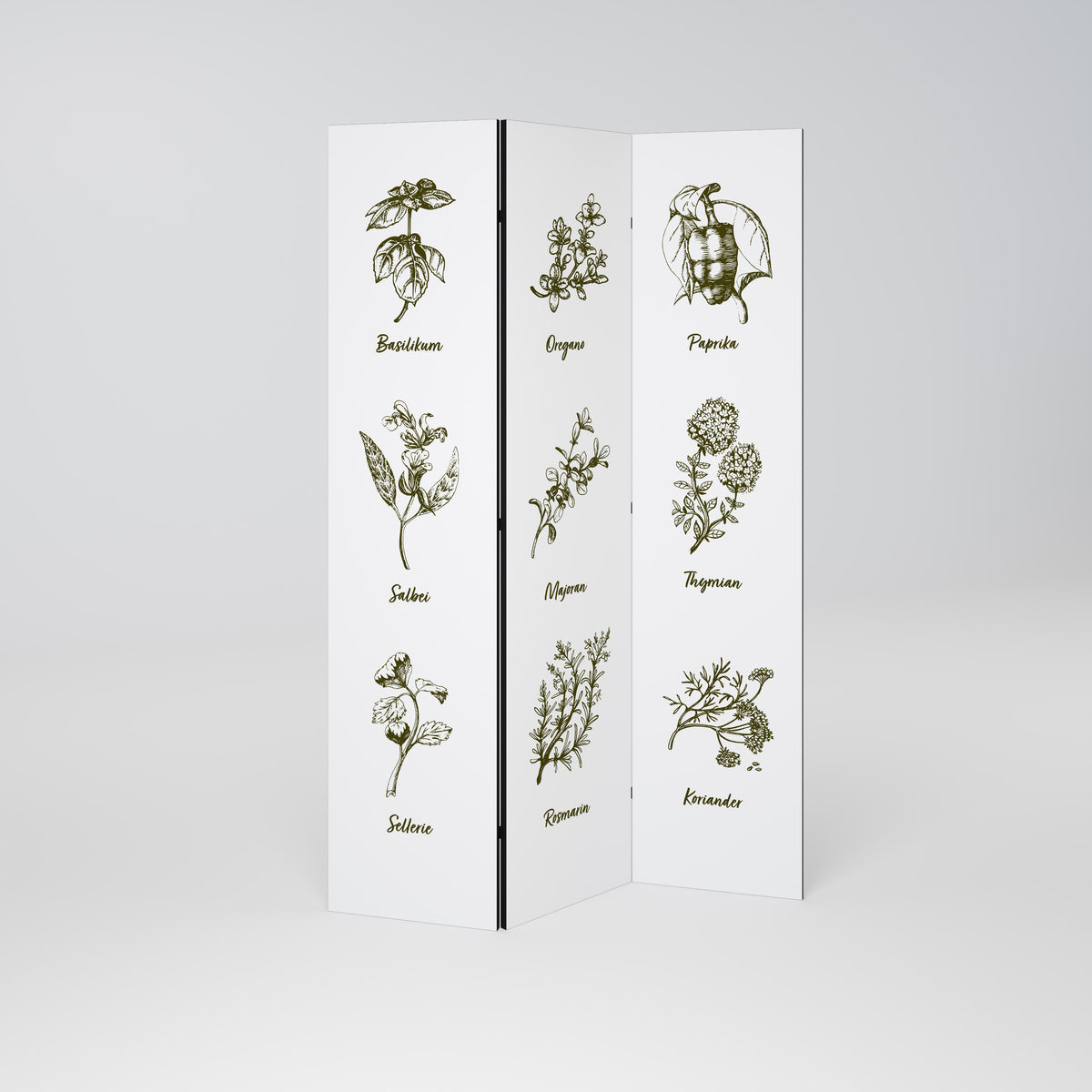 HERBAL FINESSE - DE 3dílný paraván