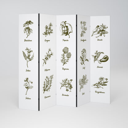 HERBAL FINESSE - DE 5dílný paraván