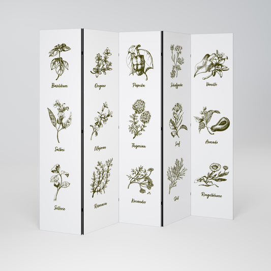 HERBAL FINESSE - DE 5dílný paraván
