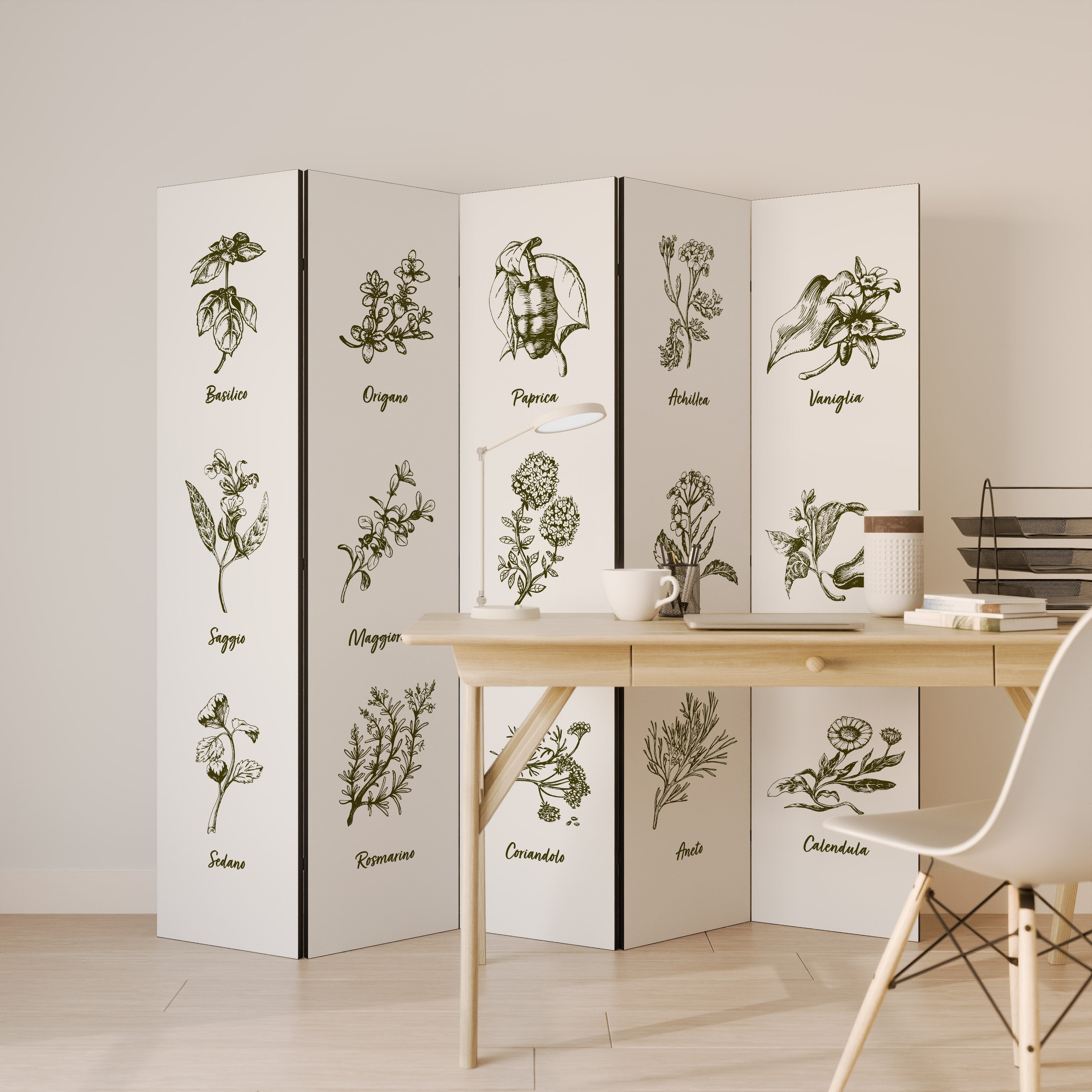 HERBAL FINESSE - IT 5-Panel Room Divider