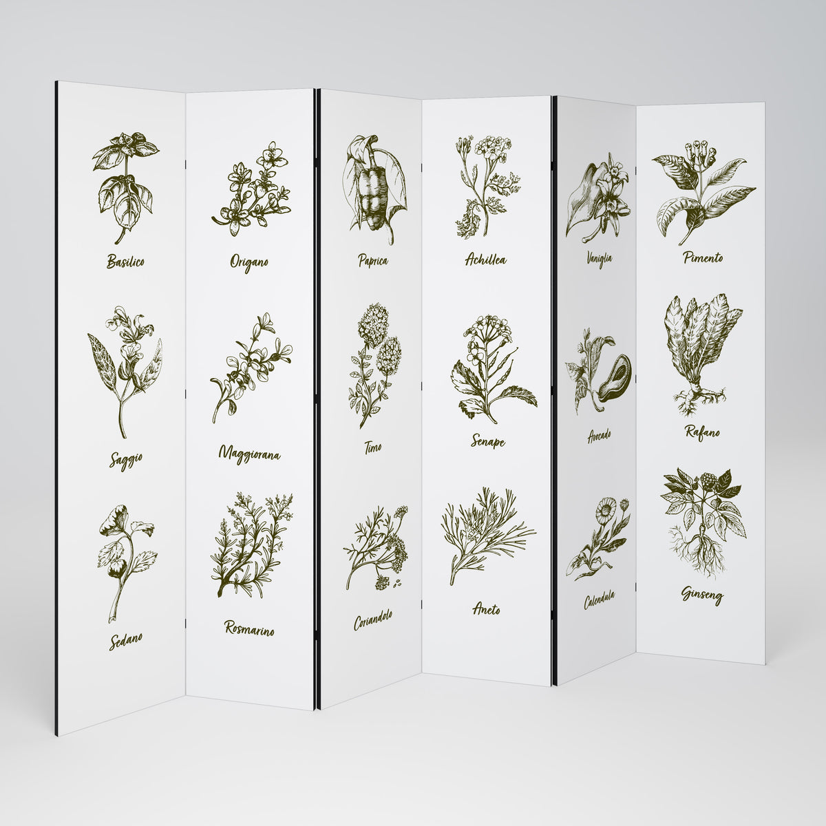 HERBAL FINESSE - IT 6dílný paraván