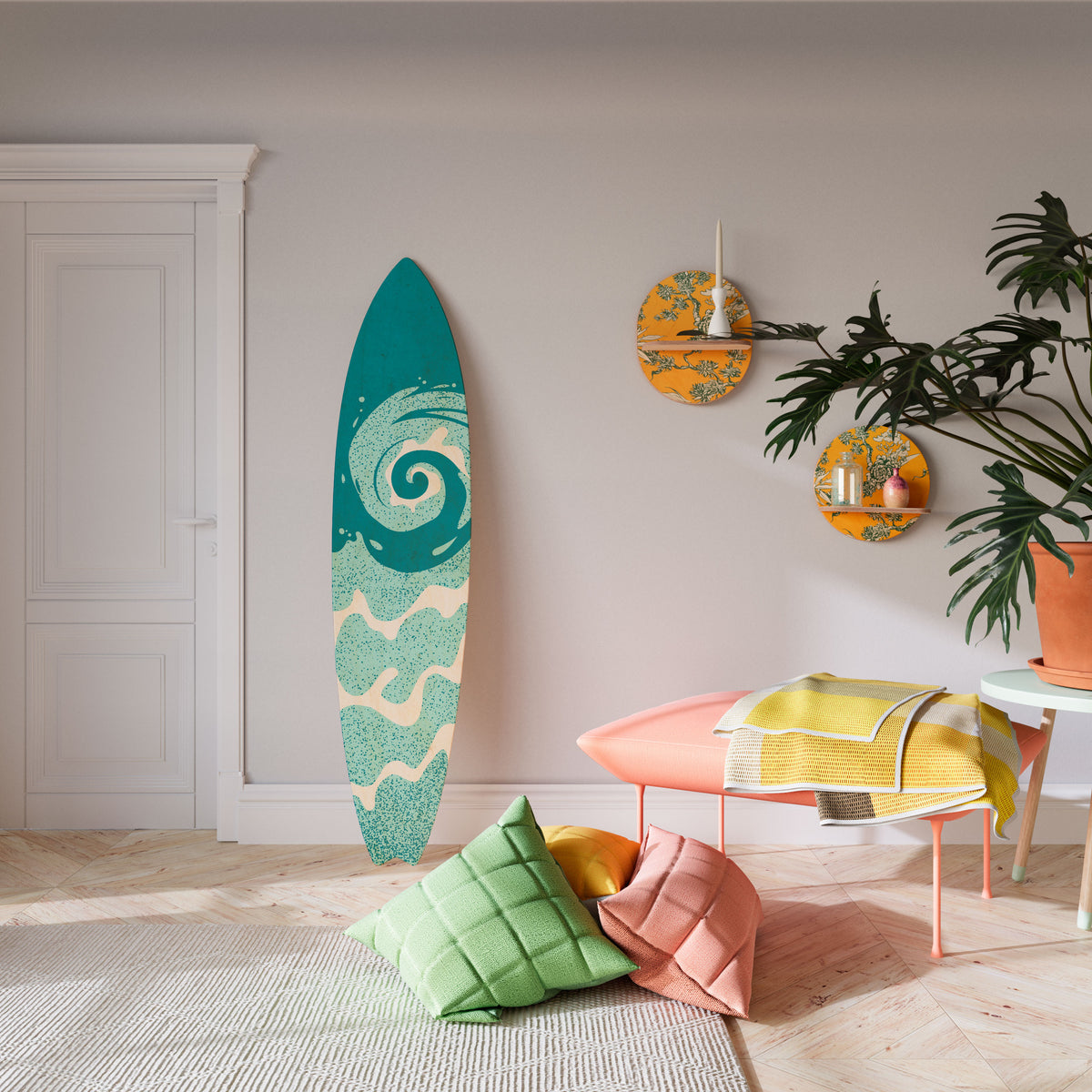 AQUA HELIX Dekorativní panel ve tvaru surfu