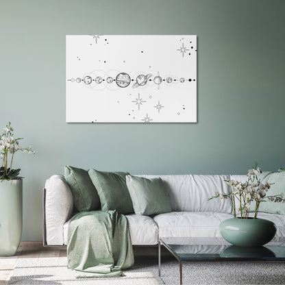 GALAXY OUTLINE Horizontal Canvas Print