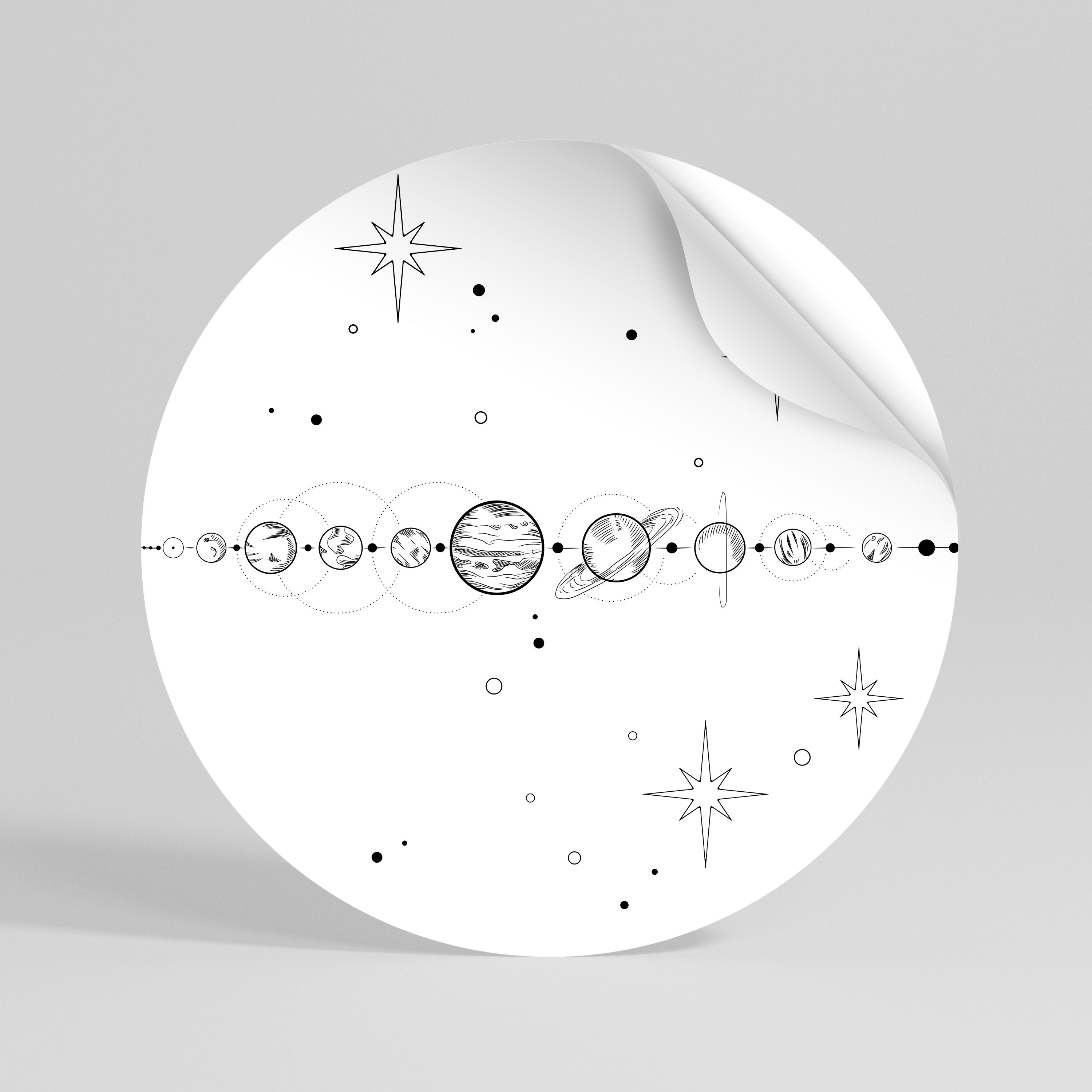 GALAXY OUTLINE Peel and Stick Round Sticker