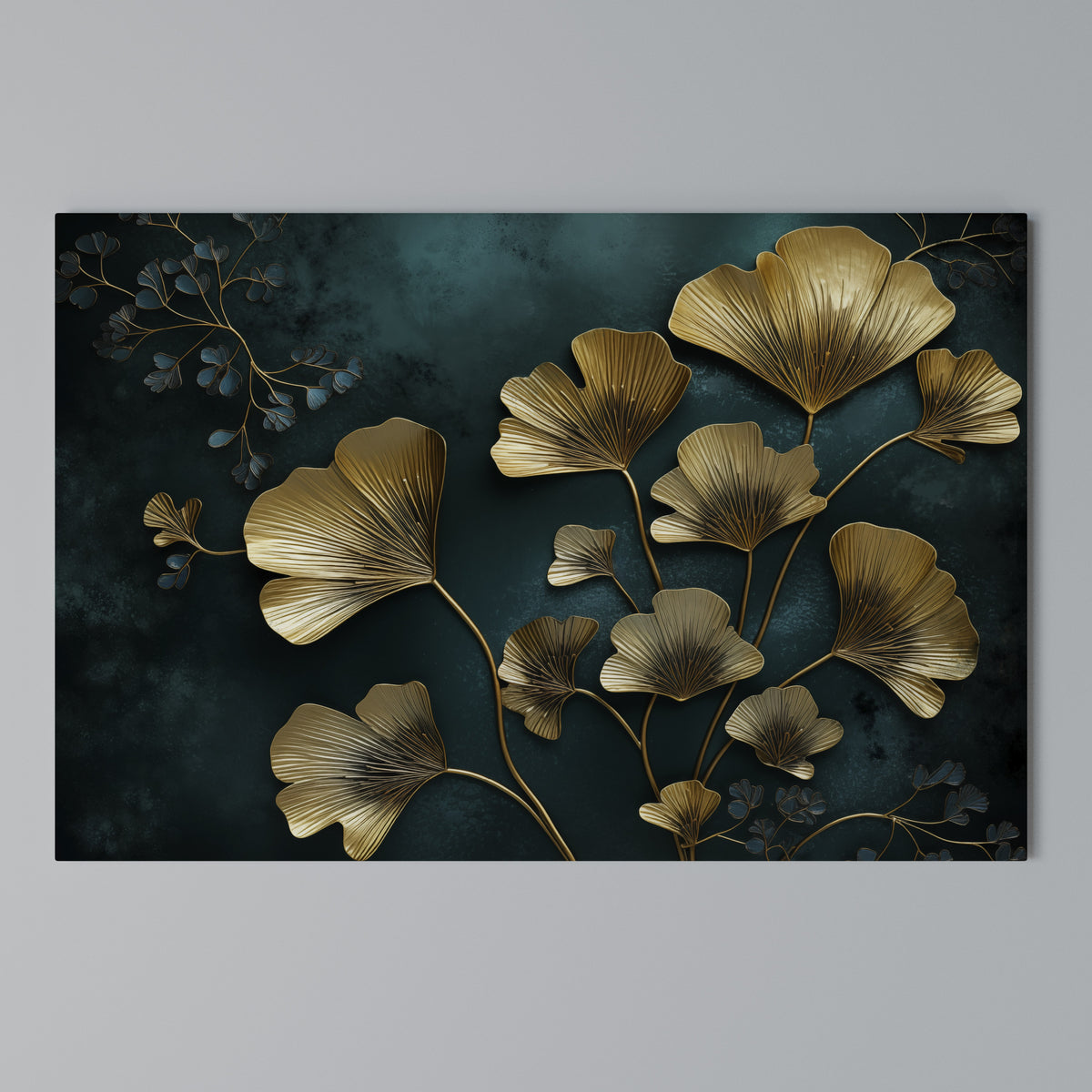 GOLDEN FLORA FANTASY Horizontal Canvas Print