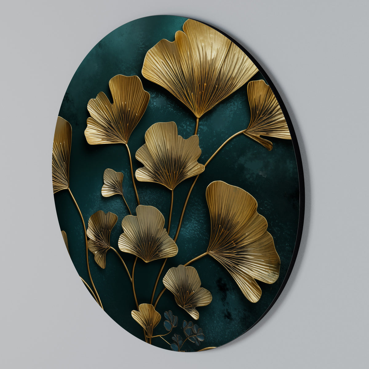 GOLDEN FLORA FANTASY Kulatá nástěnná dekorace
