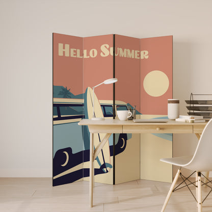 HELLO SUMMER 4dílný paraván