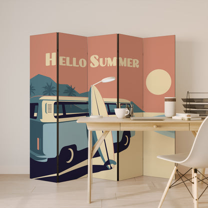 HELLO SUMMER 5dílný paraván