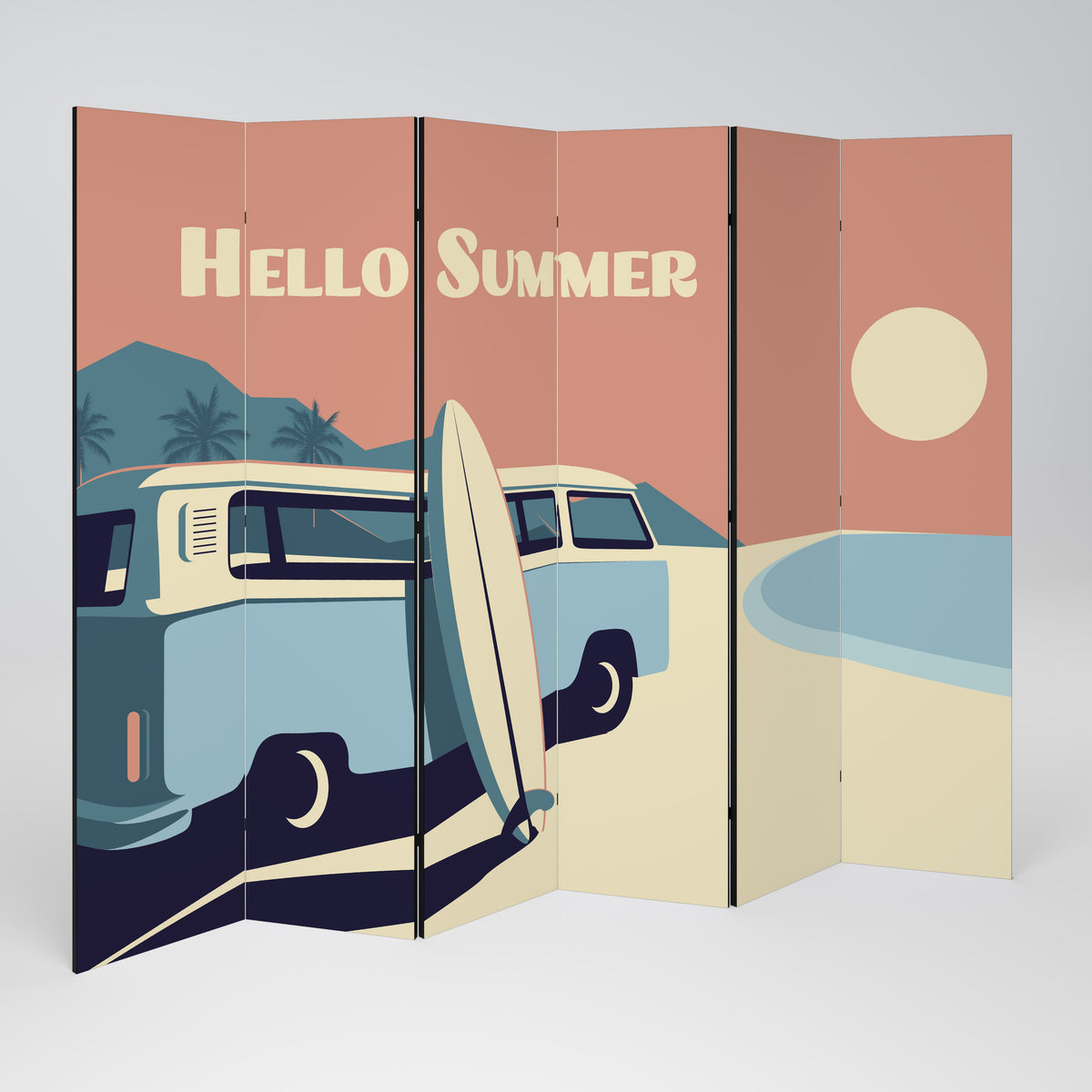 HELLO SUMMER 6dílný paraván