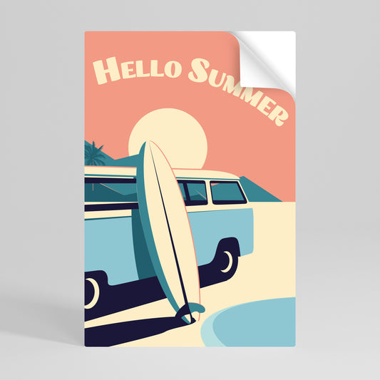 HELLO SUMMER Svislý samolepicí plakát