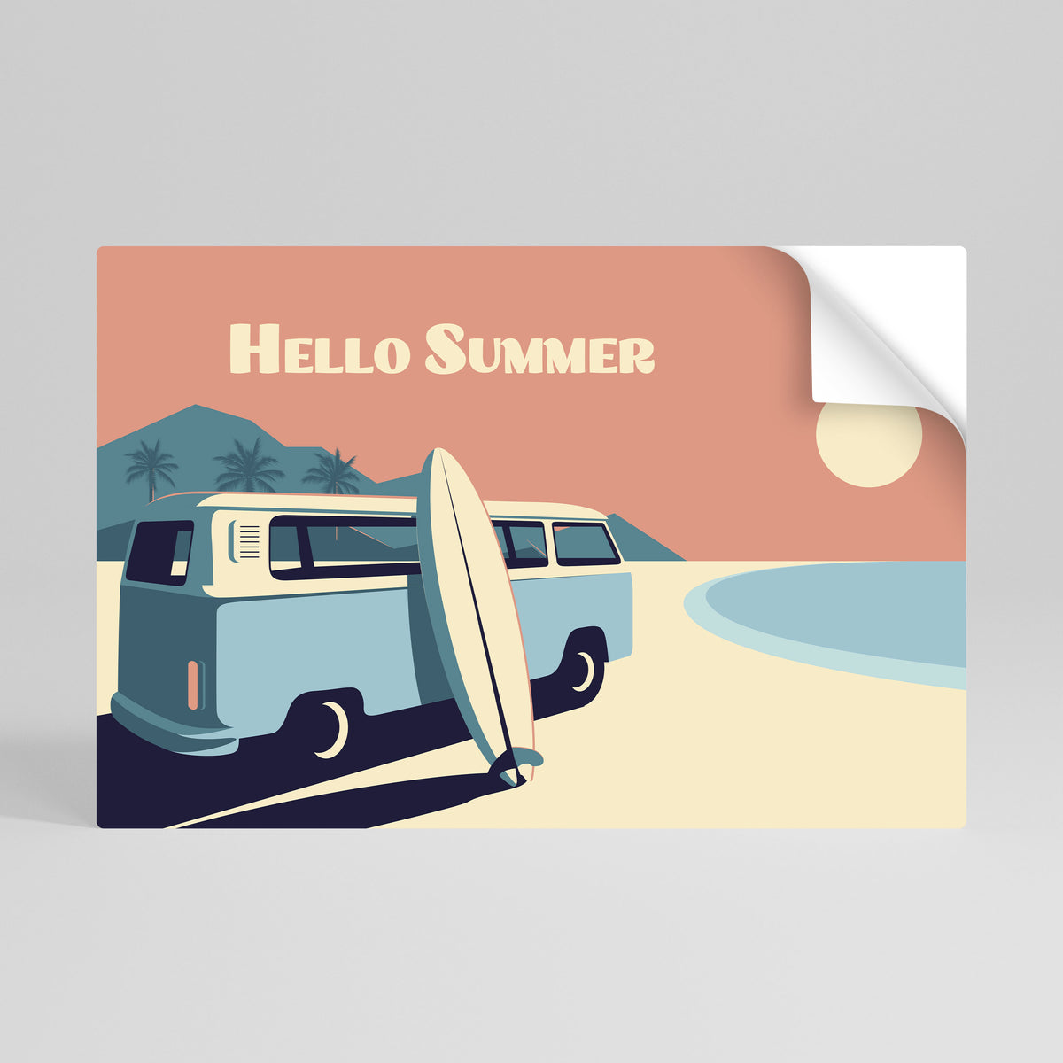 HELLO SUMMER Vodorovný samolepicí plakát