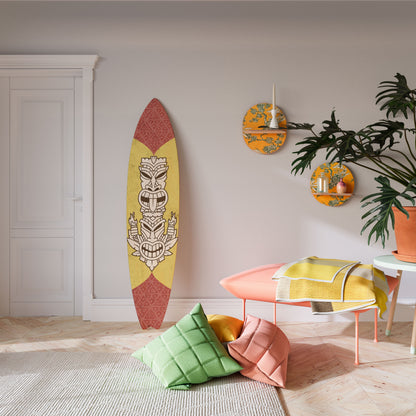 TIKI TOTEM Dekorativní panel ve tvaru surfu