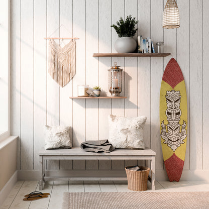 TIKI TOTEM Dekorativní panel ve tvaru surfu