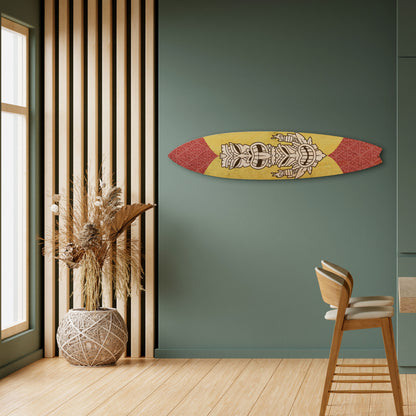 TIKI TOTEM Dekorativní panel ve tvaru surfu