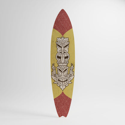TIKI TOTEM Dekorativní panel ve tvaru surfu