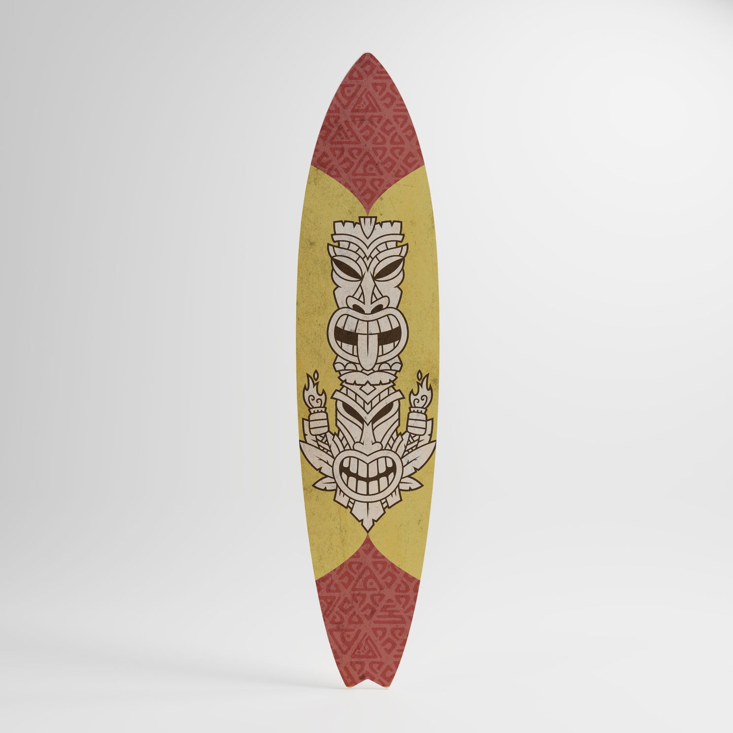 TIKI TOTEM Dekorativní panel ve tvaru surfu
