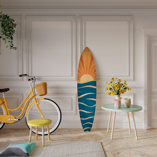SUNNY SLIDE Dekorativní panel ve tvaru surfu