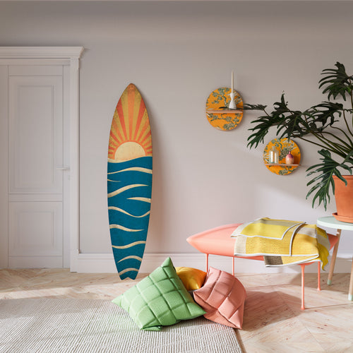 SUNNY SLIDE Dekorativní panel ve tvaru surfu