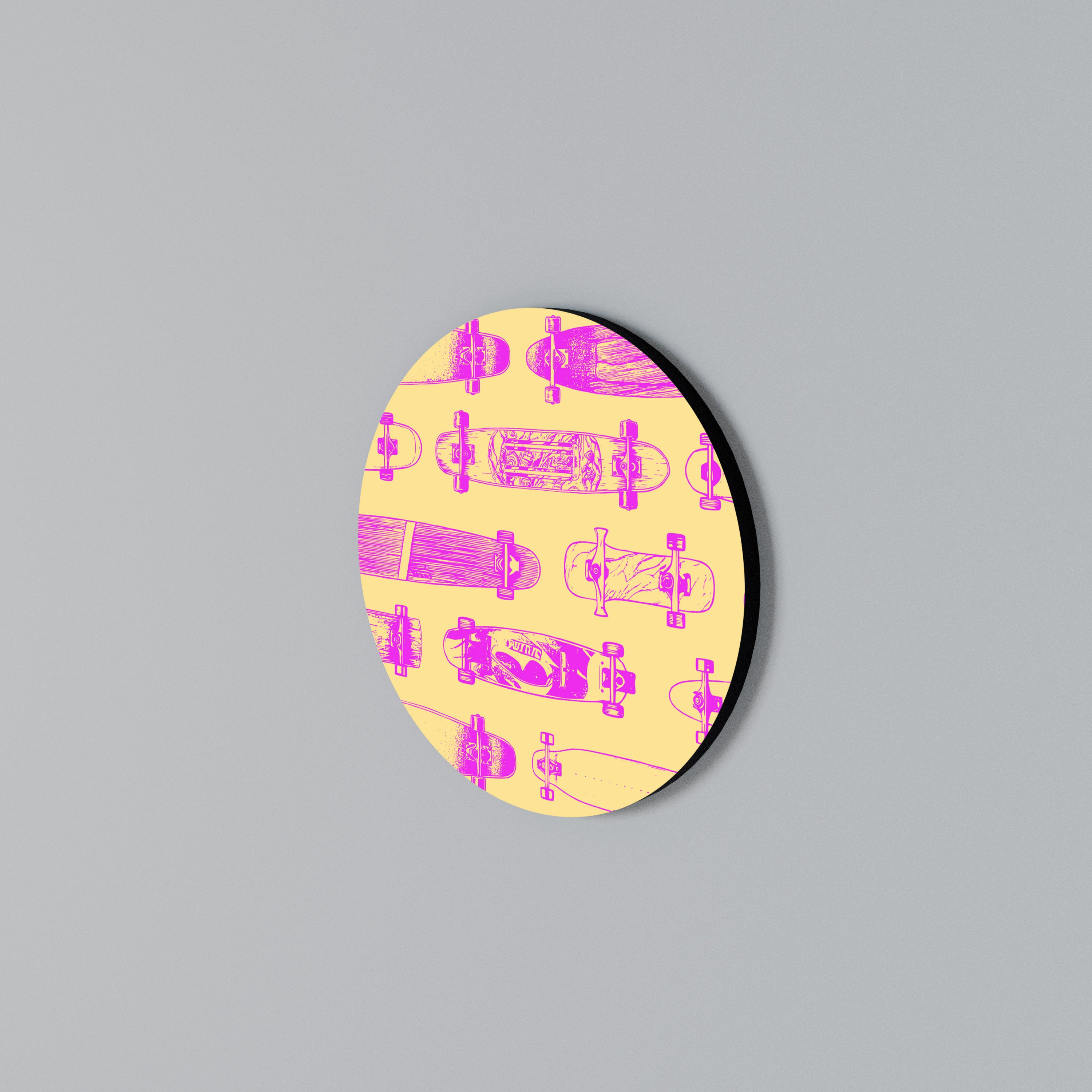 SKATEBOARD ARTISTRY Round Wall Art