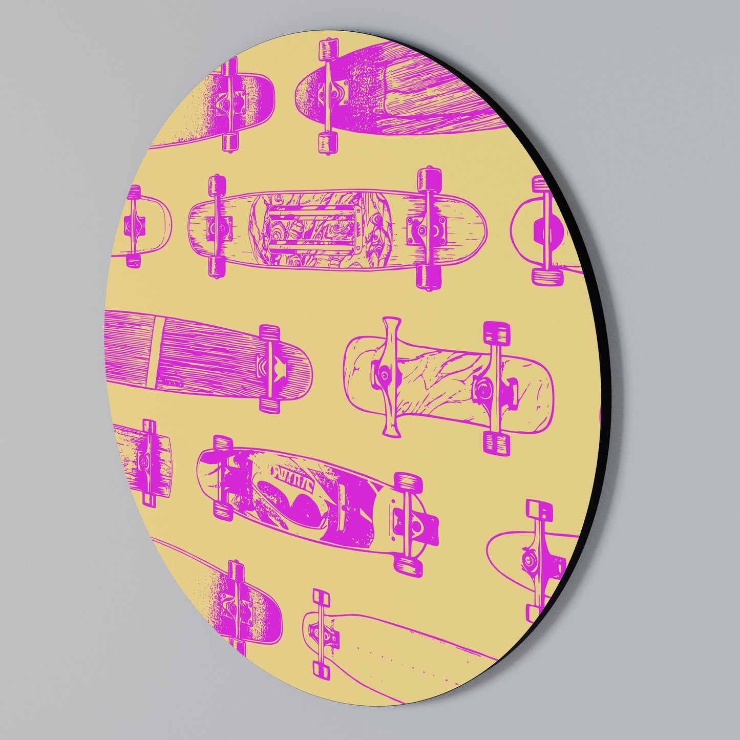 SKATEBOARD ARTISTRY Kulatá nástěnná dekorace
