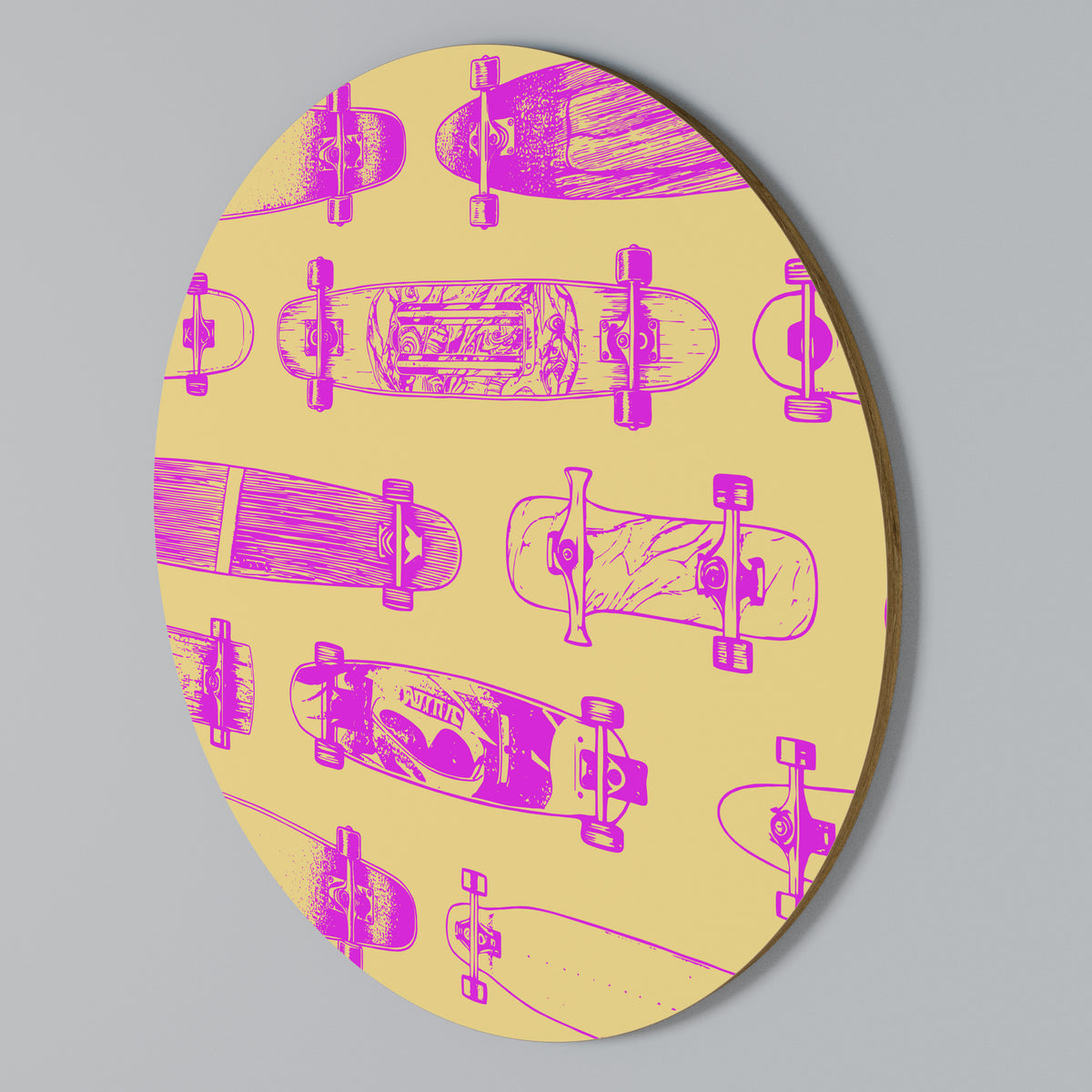 SKATEBOARD ARTISTRY Kulatá nástěnná dekorace