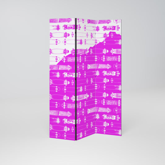 SKATEBOARD MAGENTA 3dílný paraván