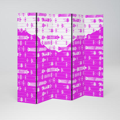 SKATEBOARD MAGENTA 5dílný paraván