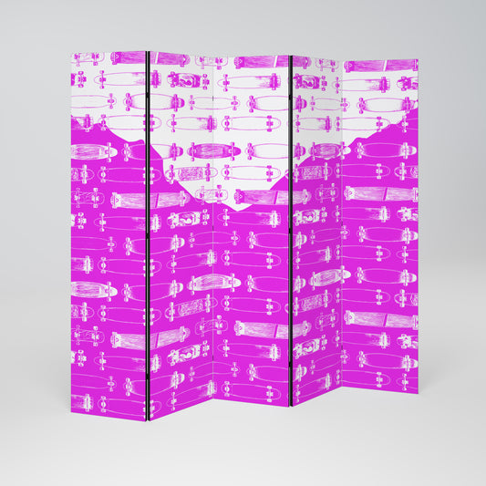SKATEBOARD MAGENTA 5dílný paraván