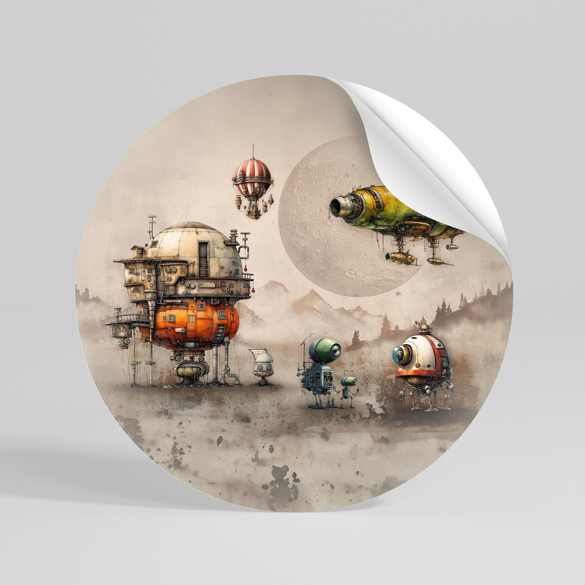 MACHINARIUM MACHINES Kulatá samolepka