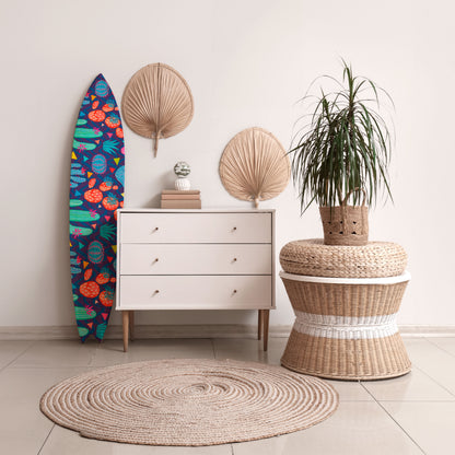 CACTUS VIBES Dekorativní panel ve tvaru surfu
