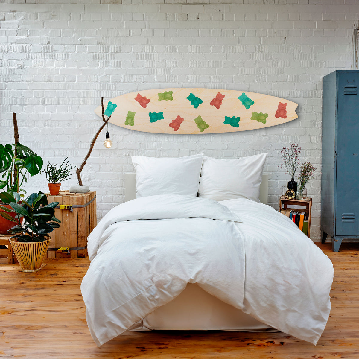 GUMMY BEARS Dekorativní panel ve tvaru surfu