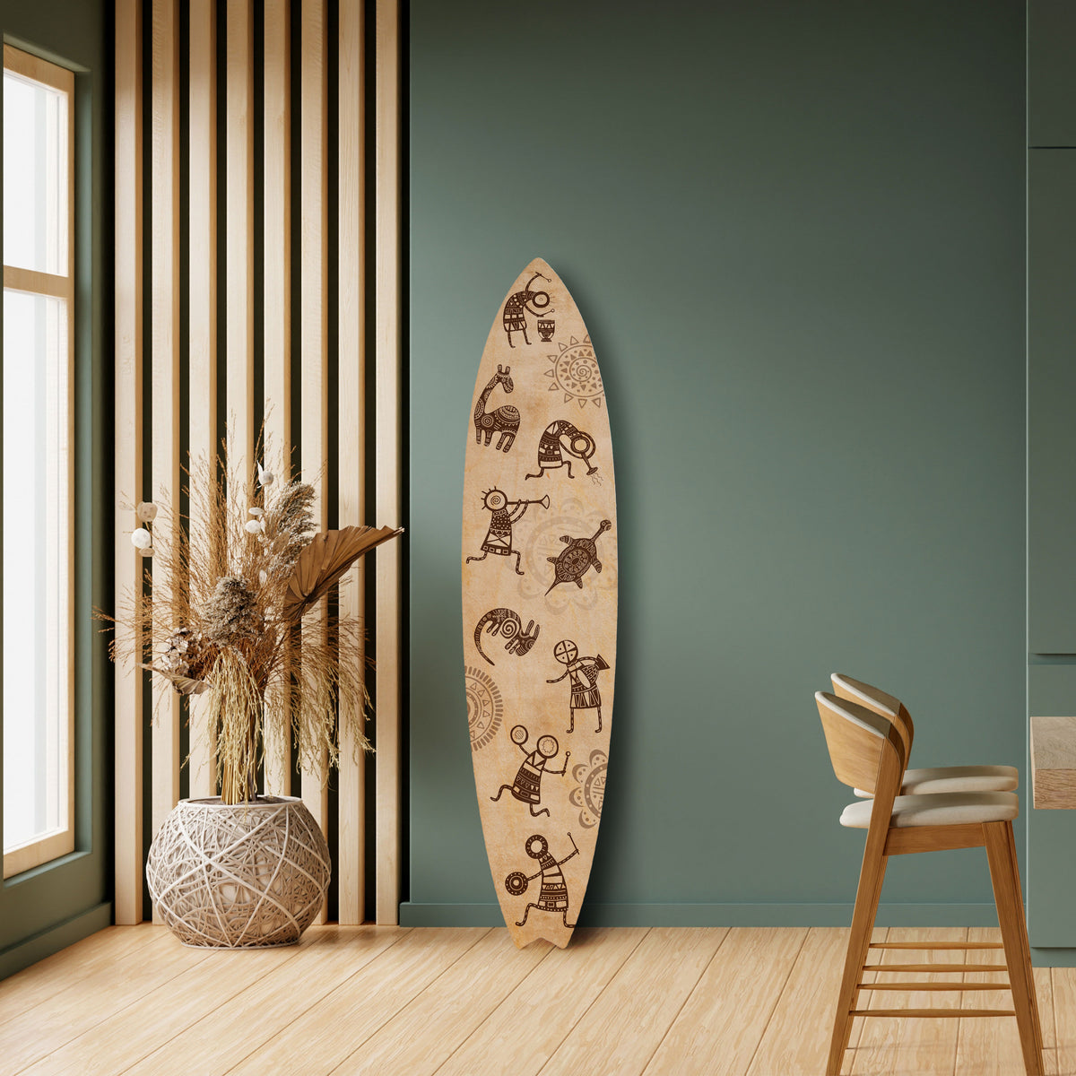 AFRICAN STYLE Dekorativní panel ve tvaru surfu