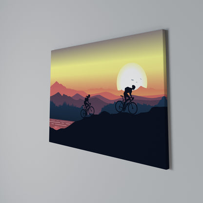 CYCLING HORIZON Horizontal Canvas Print