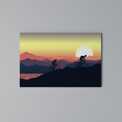 CYCLING HORIZON Horizontal Canvas Print