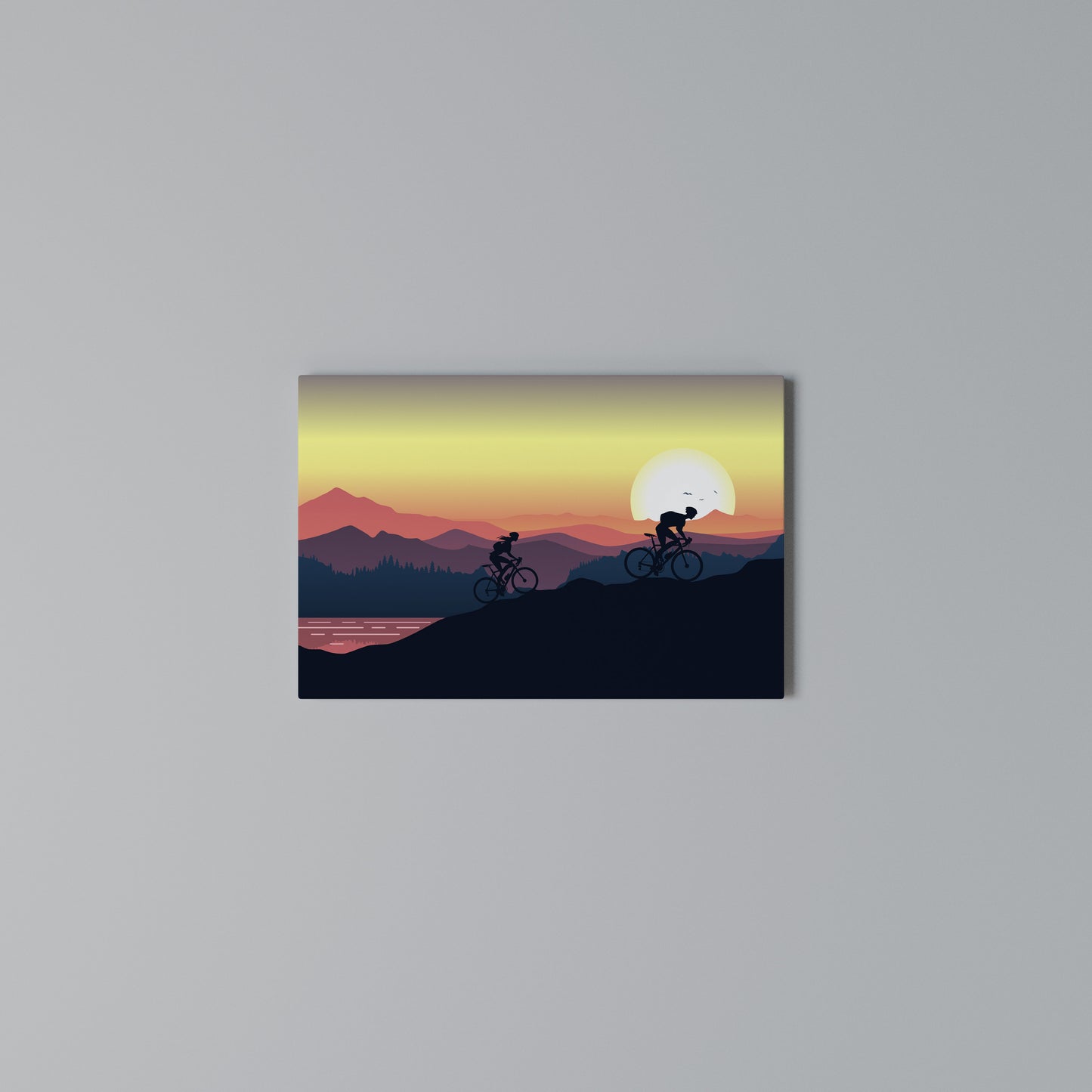 CYCLING HORIZON Horizontal Canvas Print