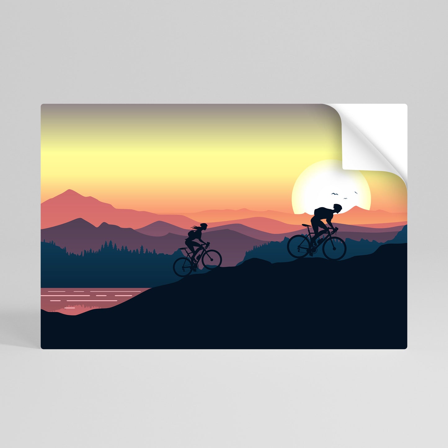 CYCLING HORIZON Vodorovný samolepicí plakát