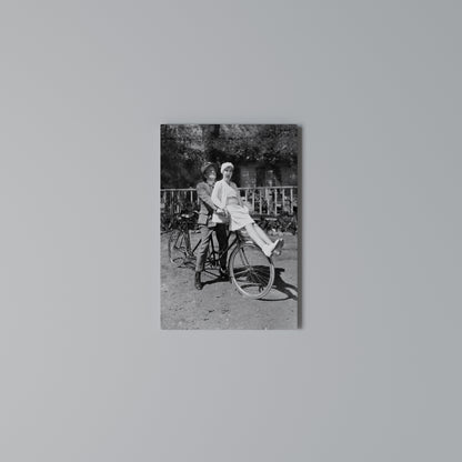 RIDING THROUGH TIME Vertical Canvas Print