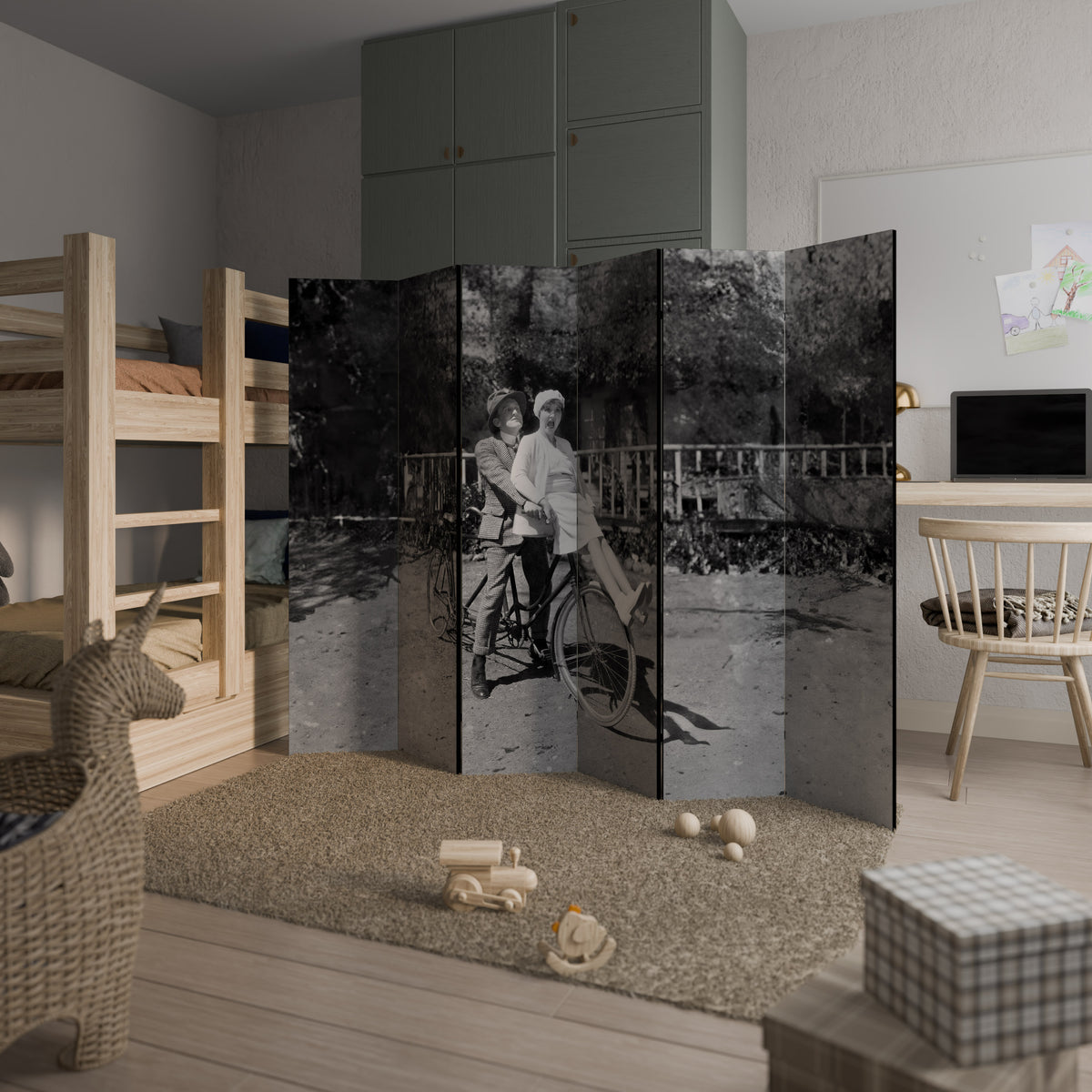 RIDING THROUGH TIME 6dílný paraván