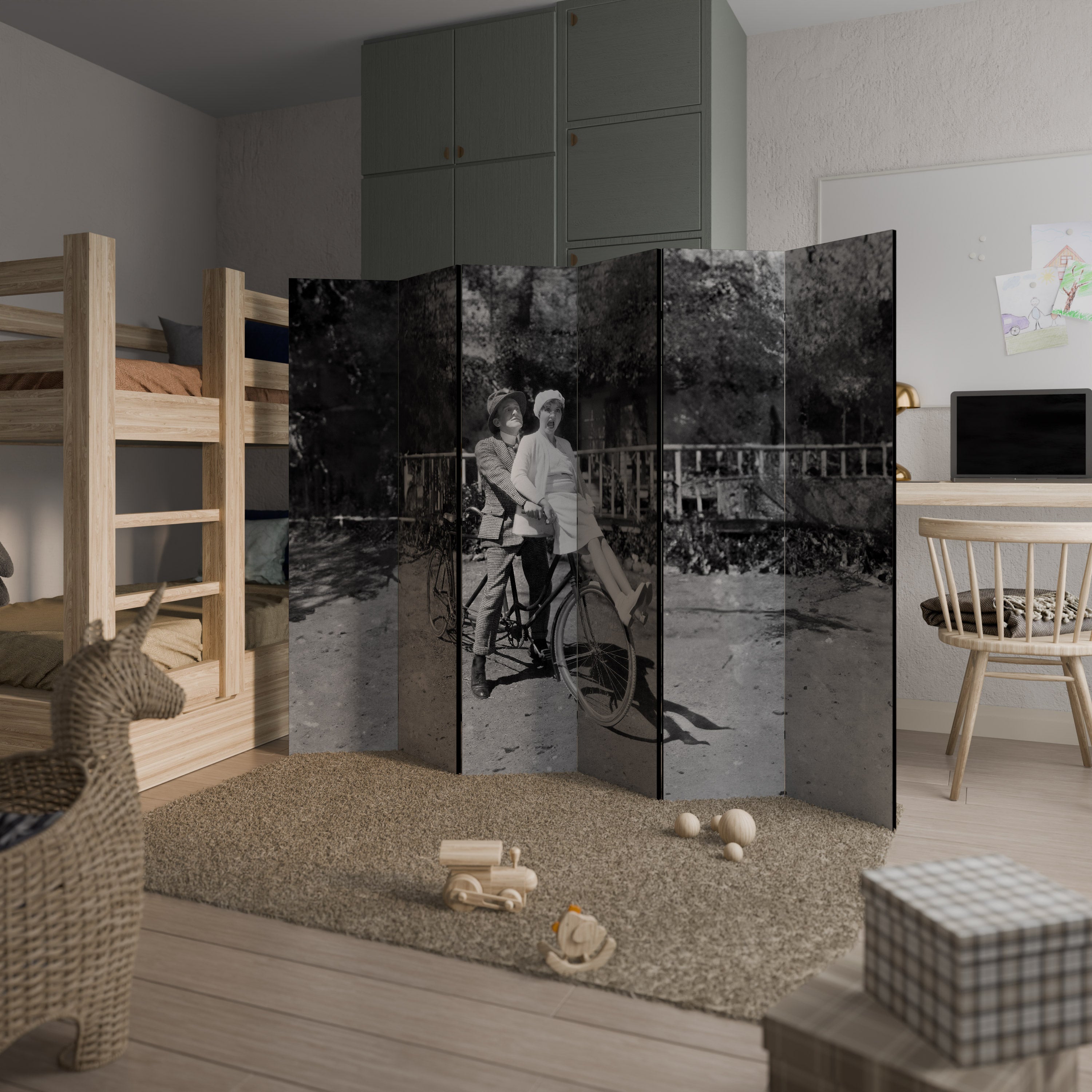 RIDING THROUGH TIME 6dílný paraván