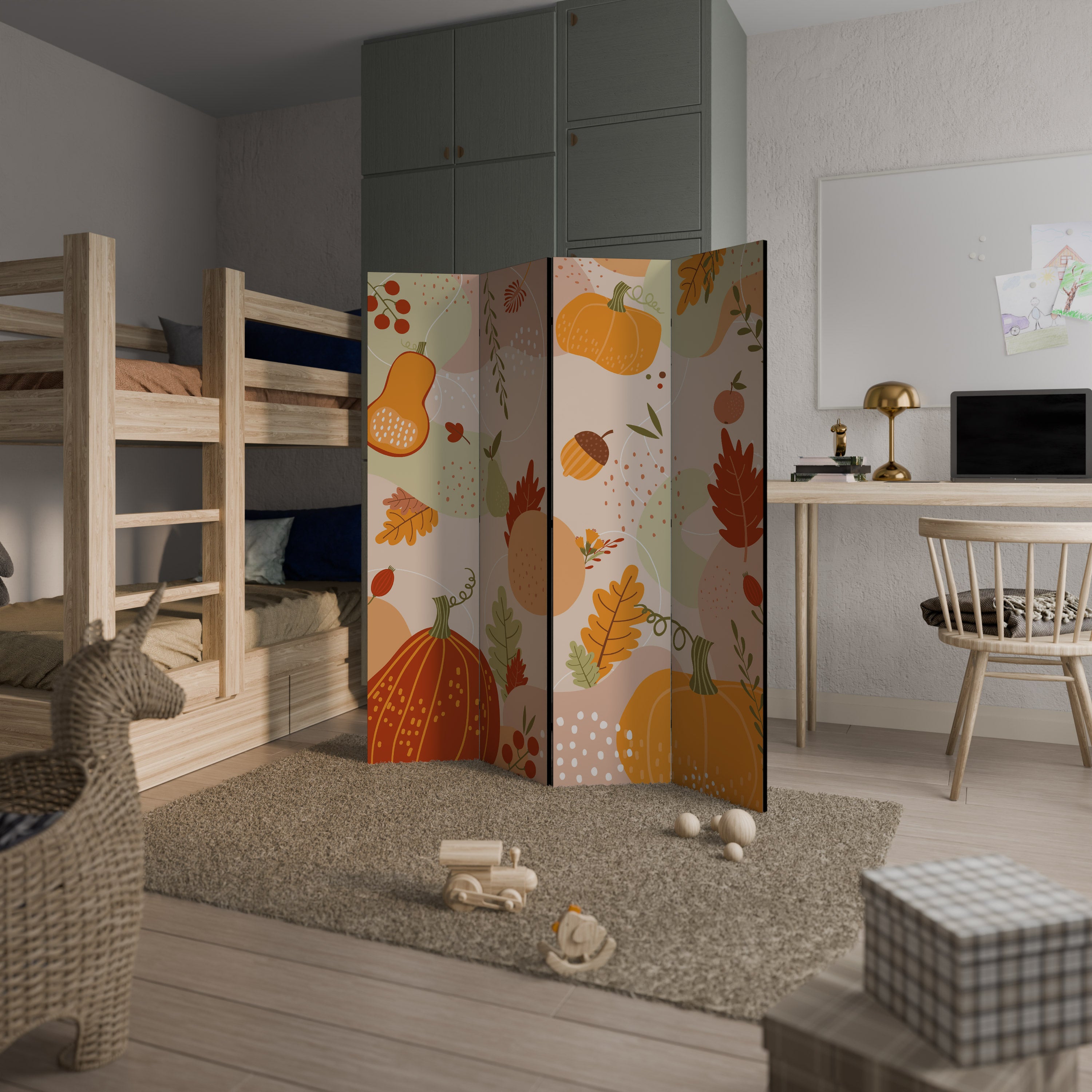 HELLO AUTUMN 4-Panel Room Divider