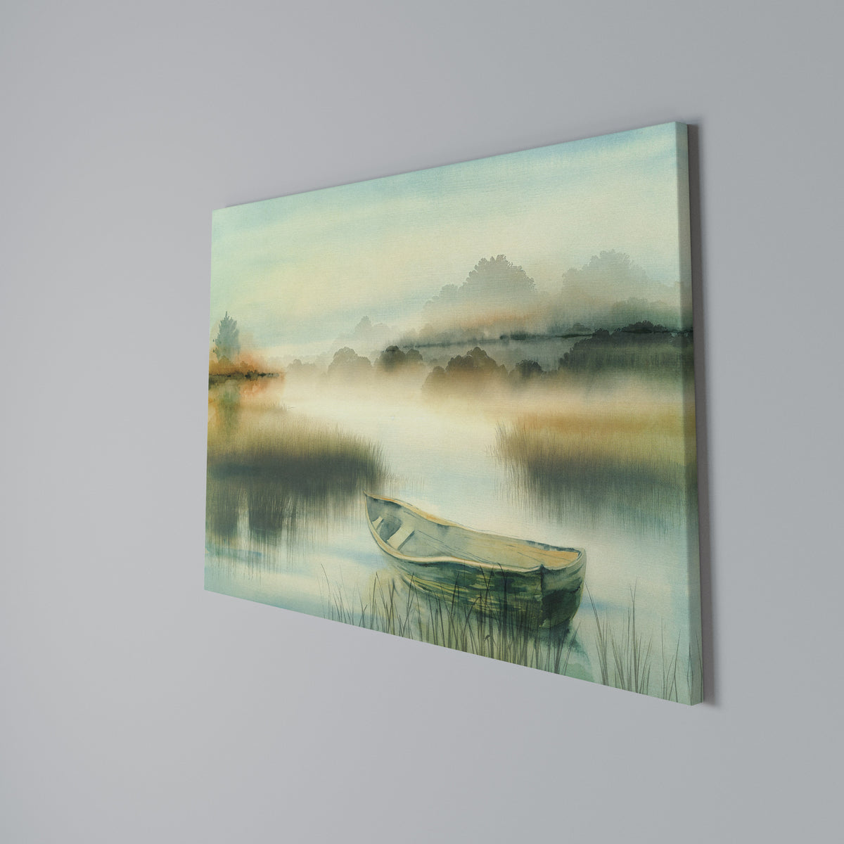 MORNING BY THE LAKE Horizontal Canvas Print