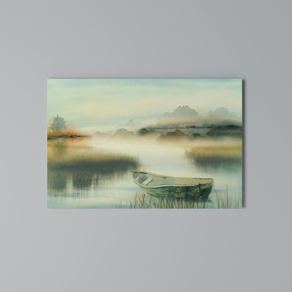 MORNING BY THE LAKE Horizontal Canvas Print