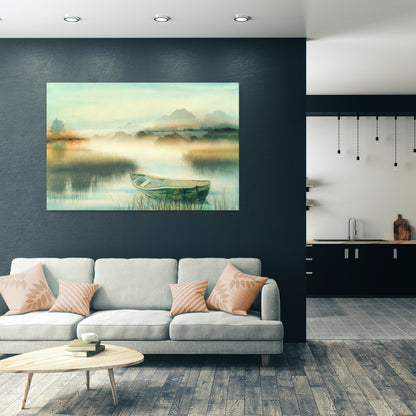 MORNING BY THE LAKE Horizontal Canvas Print