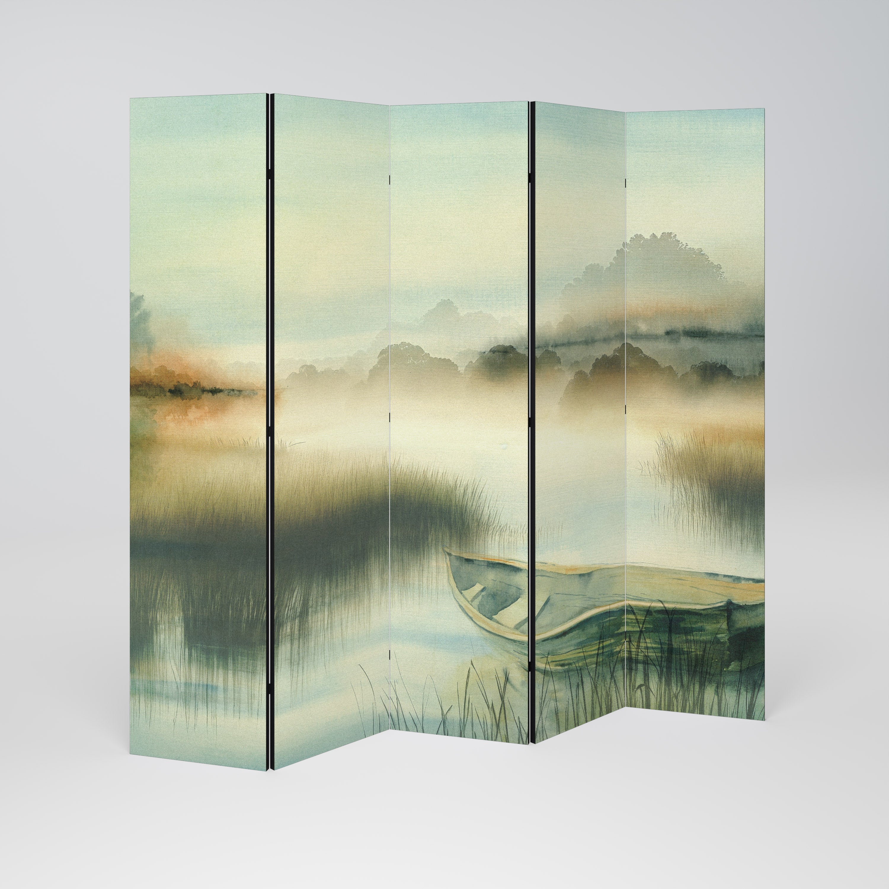 MORNING BY THE LAKE 5-Panel Room Divider