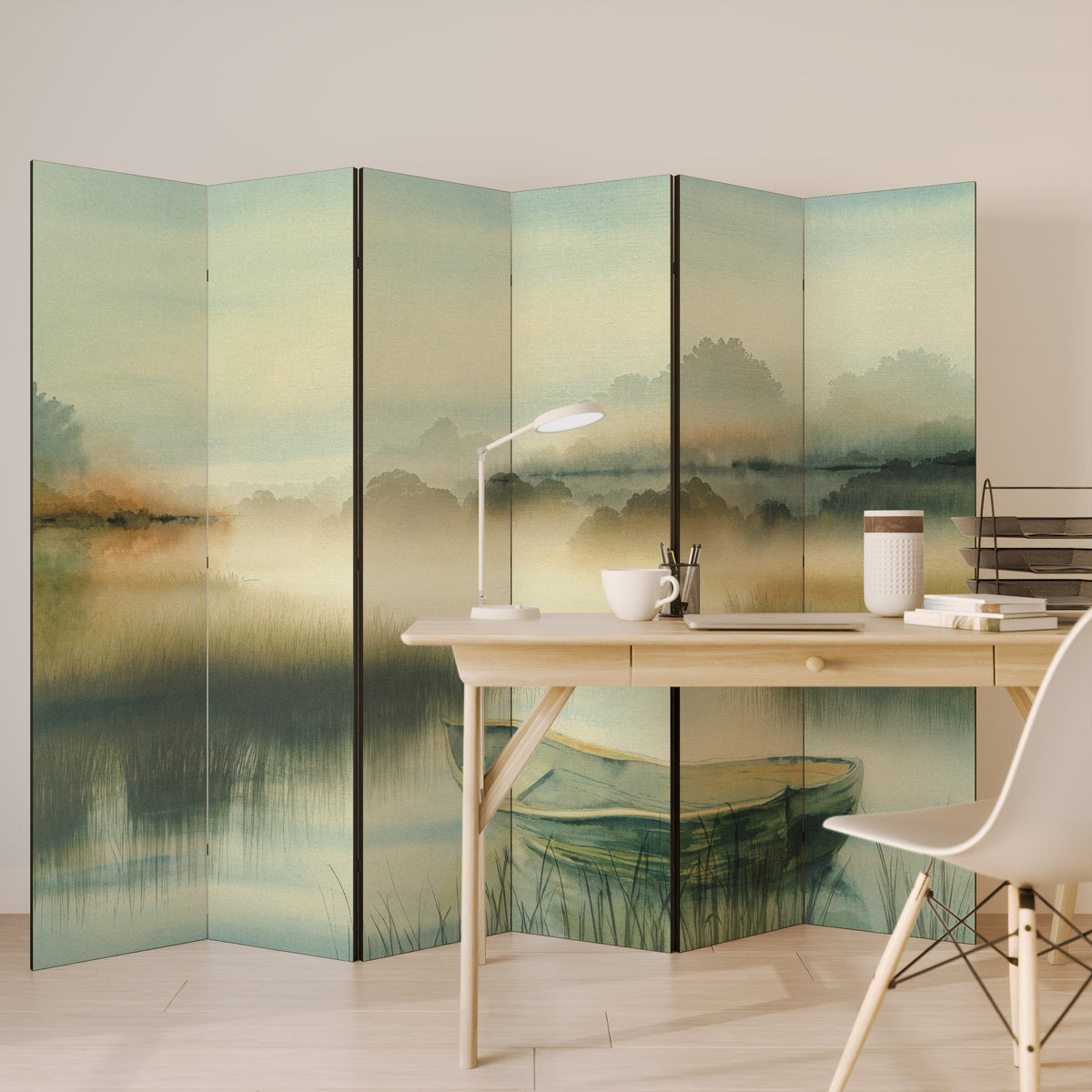 MORNING BY THE LAKE 6dílný paraván