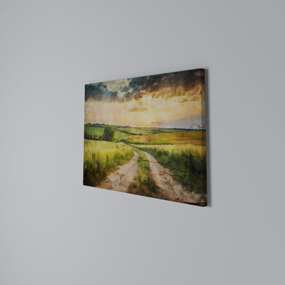 SUNSET PATH Horizontal Canvas Print