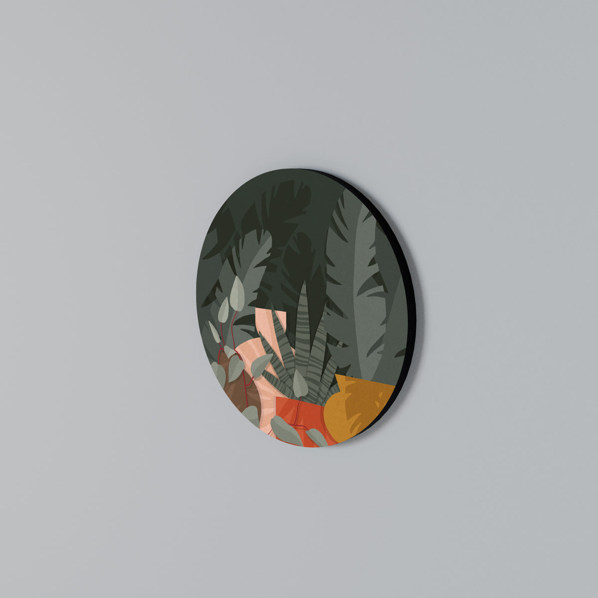 TROPICAL COMPOSITION Kulatá nástěnná dekorace