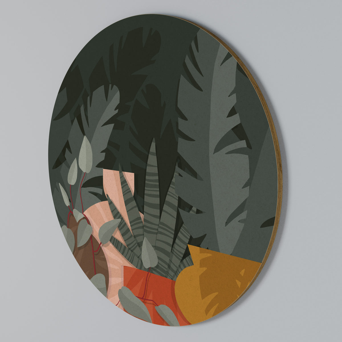 TROPICAL COMPOSITION Kulatá nástěnná dekorace