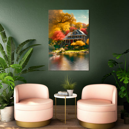 ENCHANTED AUTUMN REFUGE Vertical Canvas Print