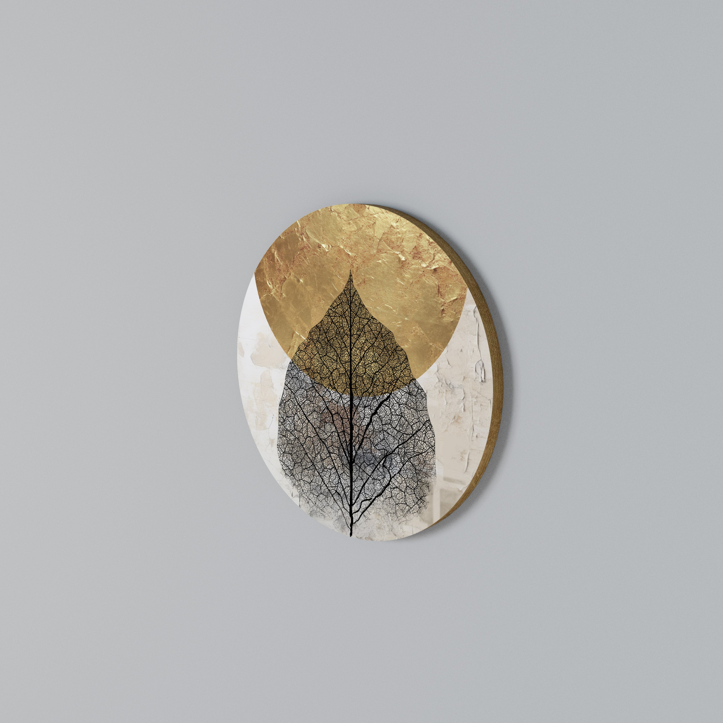 GOLD NERVATIO Round Wall Art